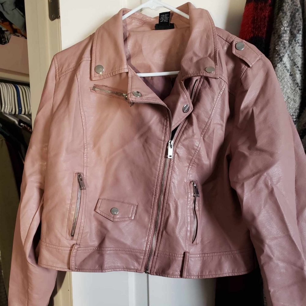 Pink leather jacket